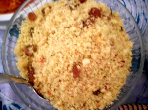 almond and vanilla fragranced couscous